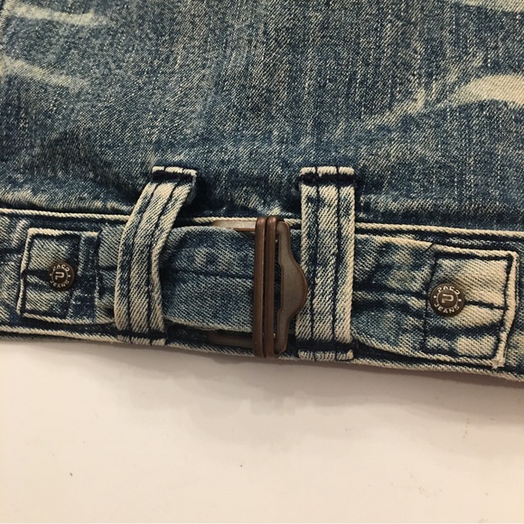 Vintage 2000 Paco Jeans Med Wash Mixed Distressed Denim Jacket Mens Size Small. - Picture 11 of 11